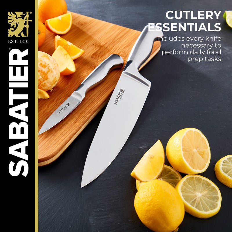 Sabatier 15-Piece Hollow Handle High-Carbon Stainless Steel Knife Block Set, Acacia - Image 4